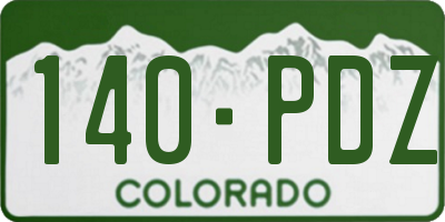 CO license plate 140PDZ