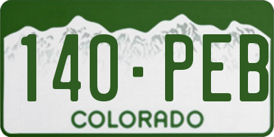 CO license plate 140PEB