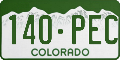 CO license plate 140PEC