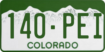CO license plate 140PEI