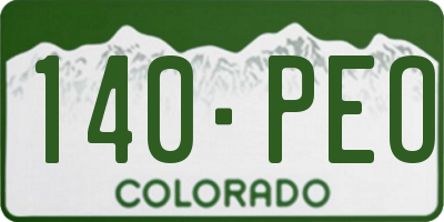 CO license plate 140PEO