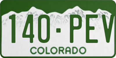 CO license plate 140PEV