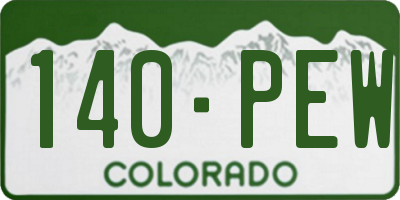 CO license plate 140PEW