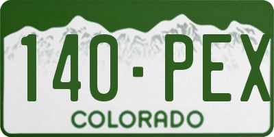CO license plate 140PEX