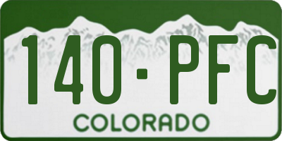 CO license plate 140PFC