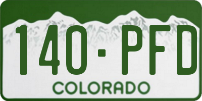 CO license plate 140PFD