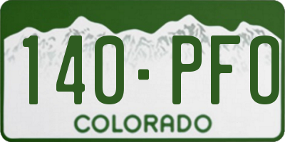 CO license plate 140PFO