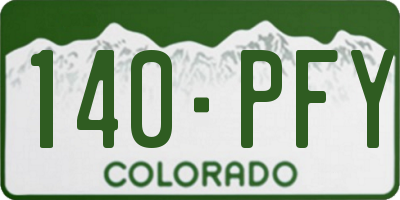 CO license plate 140PFY