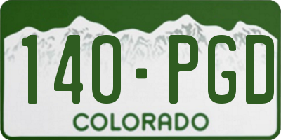 CO license plate 140PGD