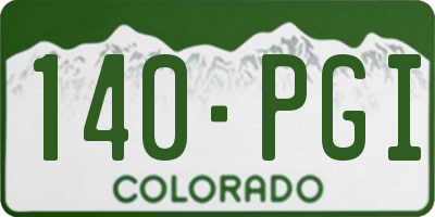 CO license plate 140PGI
