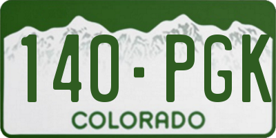 CO license plate 140PGK