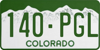 CO license plate 140PGL