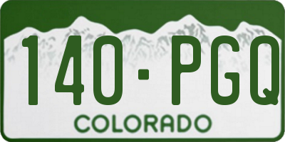 CO license plate 140PGQ