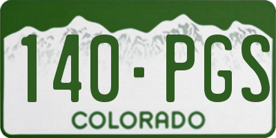 CO license plate 140PGS