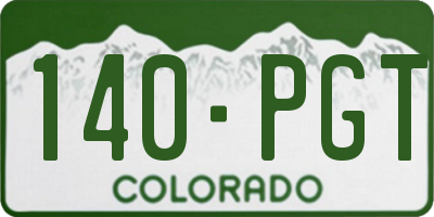 CO license plate 140PGT