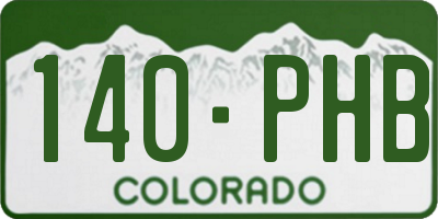CO license plate 140PHB