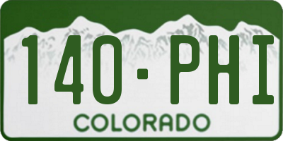 CO license plate 140PHI