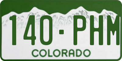 CO license plate 140PHM