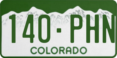 CO license plate 140PHN