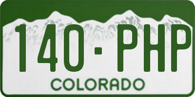 CO license plate 140PHP