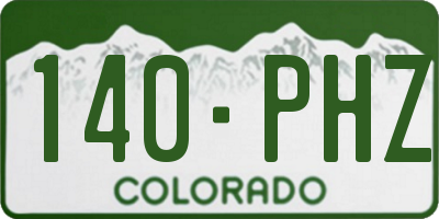 CO license plate 140PHZ
