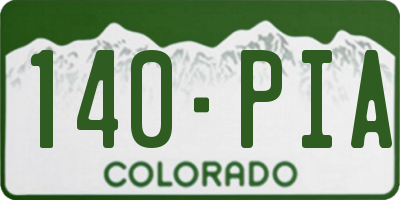 CO license plate 140PIA