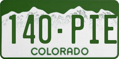 CO license plate 140PIE