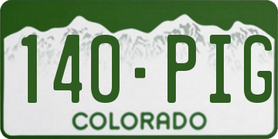 CO license plate 140PIG