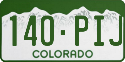 CO license plate 140PIJ