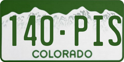 CO license plate 140PIS