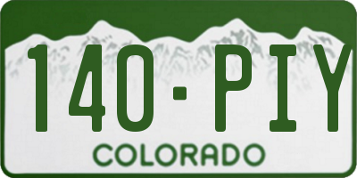 CO license plate 140PIY