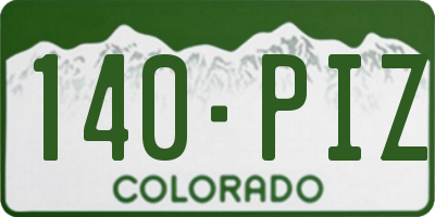 CO license plate 140PIZ