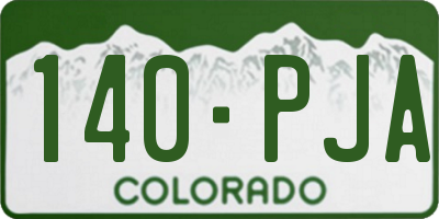 CO license plate 140PJA