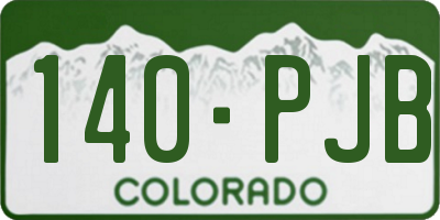 CO license plate 140PJB