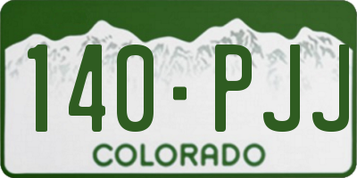 CO license plate 140PJJ