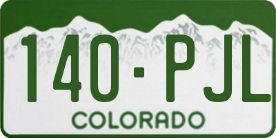 CO license plate 140PJL