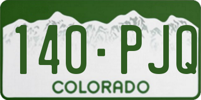CO license plate 140PJQ