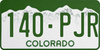 CO license plate 140PJR