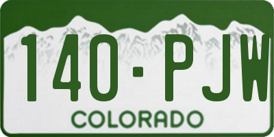 CO license plate 140PJW