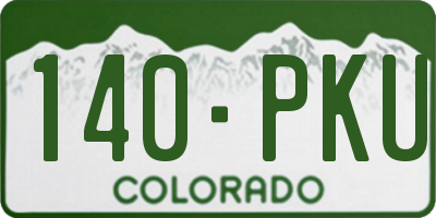 CO license plate 140PKU