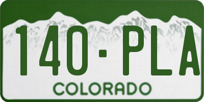 CO license plate 140PLA