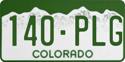 CO license plate 140PLG