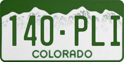 CO license plate 140PLI