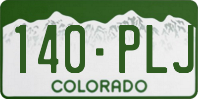 CO license plate 140PLJ