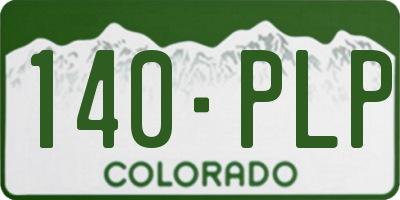 CO license plate 140PLP
