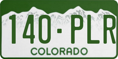 CO license plate 140PLR