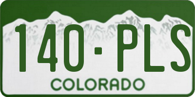 CO license plate 140PLS