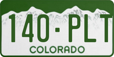 CO license plate 140PLT