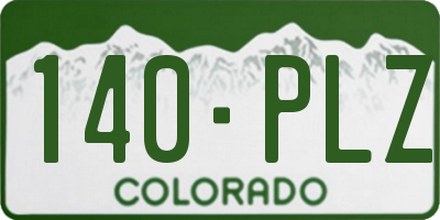 CO license plate 140PLZ