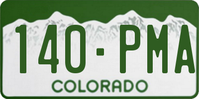 CO license plate 140PMA